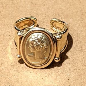 14k Gold Adjustable Cameo Ring